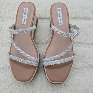 Chelsea & Violet Metallic Strappy Sandals